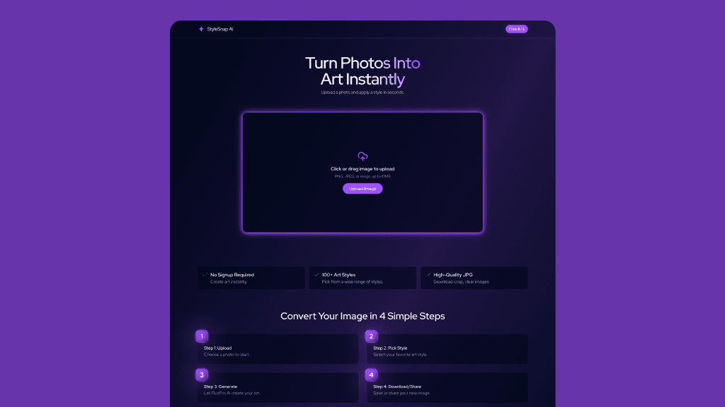 Screenshot of StyleSnap AI