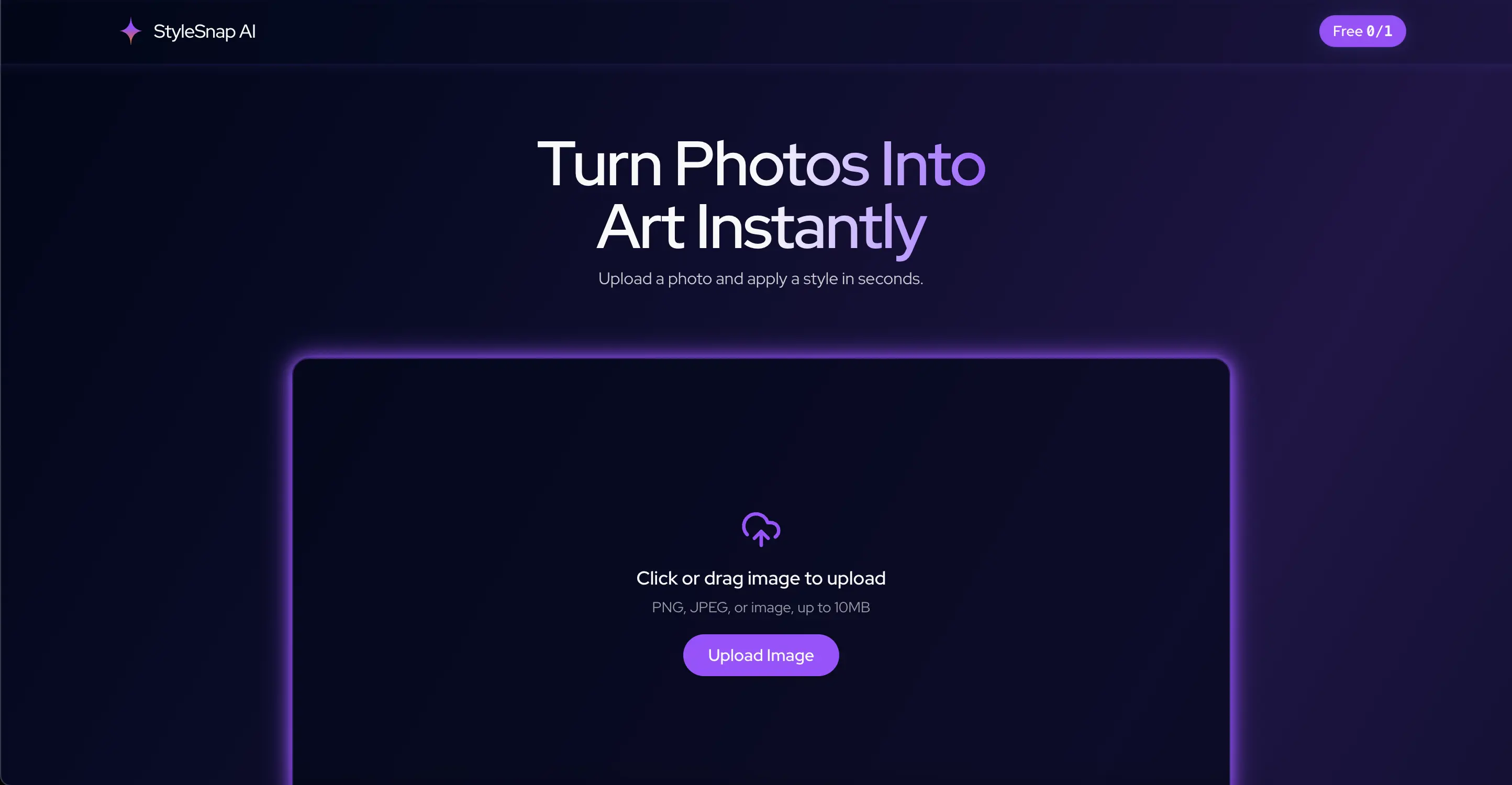 Screenshot of StyleSnap AI